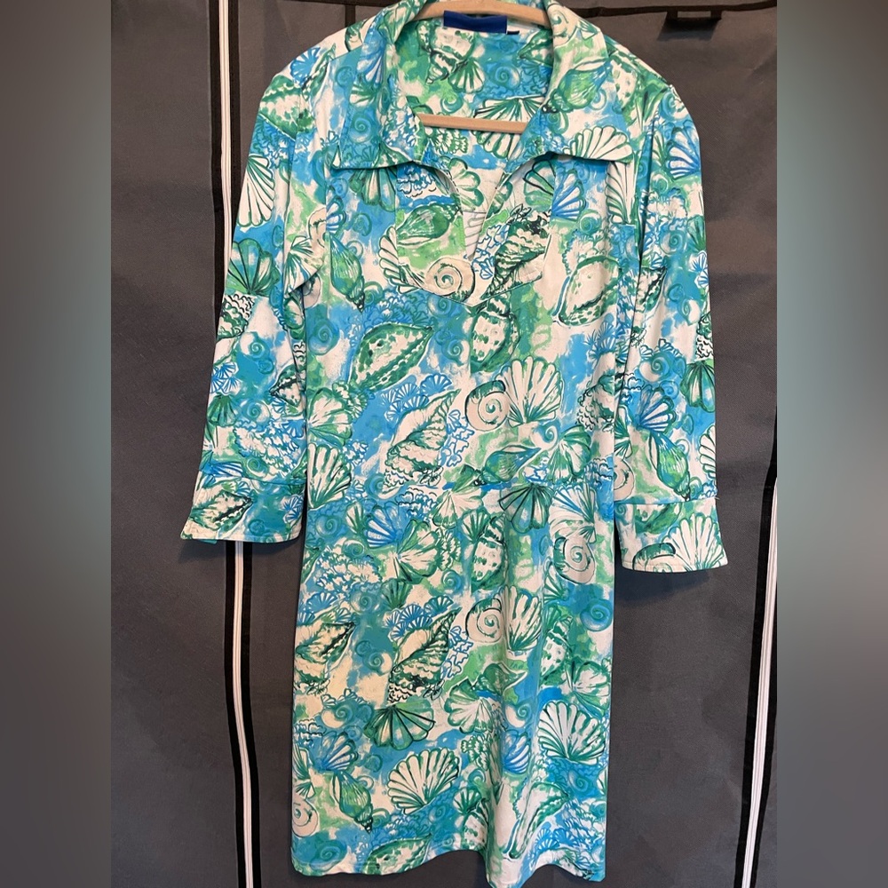 NWOT Banana Boat Resort Sheath Dress in Blue and Green 50SPF